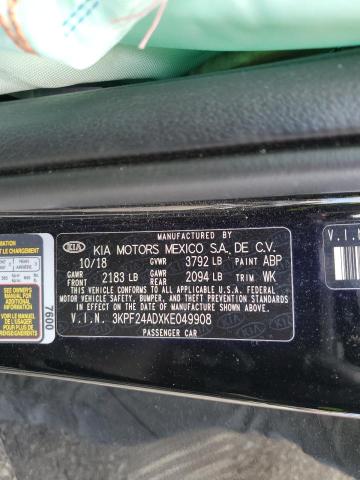 2019 KIA FORTE FE 3KPF24ADXKE049908