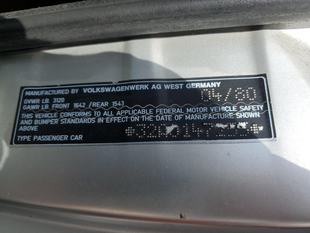 Lot #3222493431 1980 VOLKSWAGEN DASHER