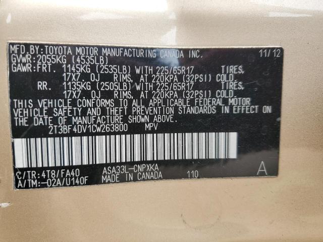 2012 TOYOTA RAV4 - 2T3BF4DV1CW263800