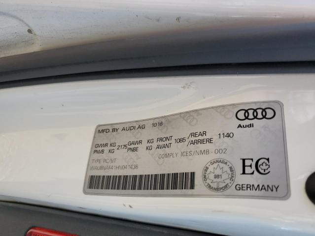 2017 AUDI A4 PROGRES WAUBNAF41HN041436