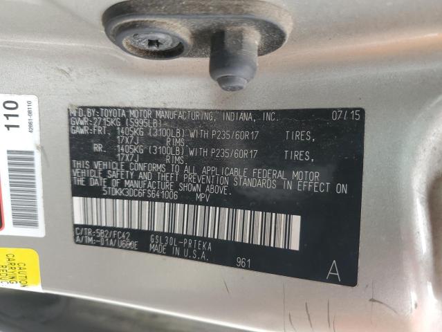 2015 TOYOTA SIENNA LE 5TDKK3DC6FS641006