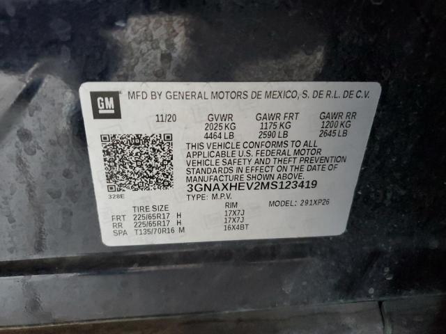 2021 CHEVROLET EQUINOX LS 3GNAXHEV2MS123419