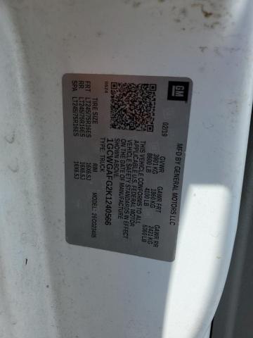 2019 CHEVROLET EXPRESS G2500 1GCWGAFG2K1240566