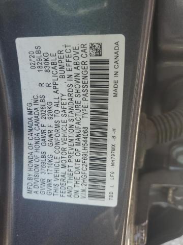 2020 HONDA CIVIC LX 2HGFC2F69LH544068