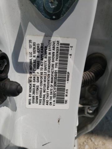 2021 HONDA CIVIC EX 19XFC1F30ME004491