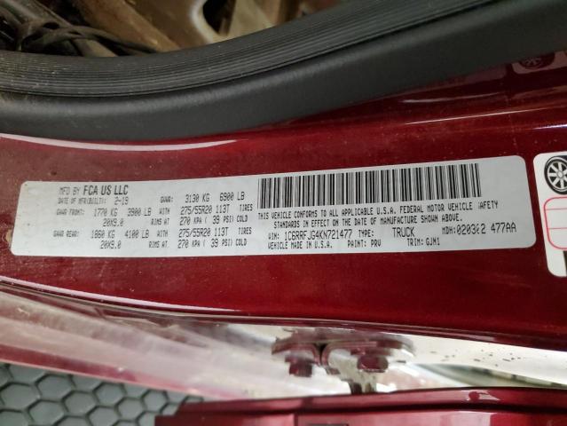 2019 RAM 1500 LARAM 1C6RRFJG4KN721477