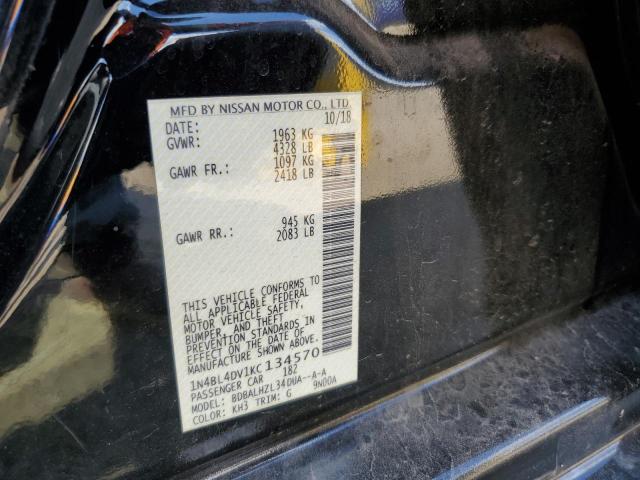 2019 NISSAN ALTIMA SV 1N4BL4DV1KC134570