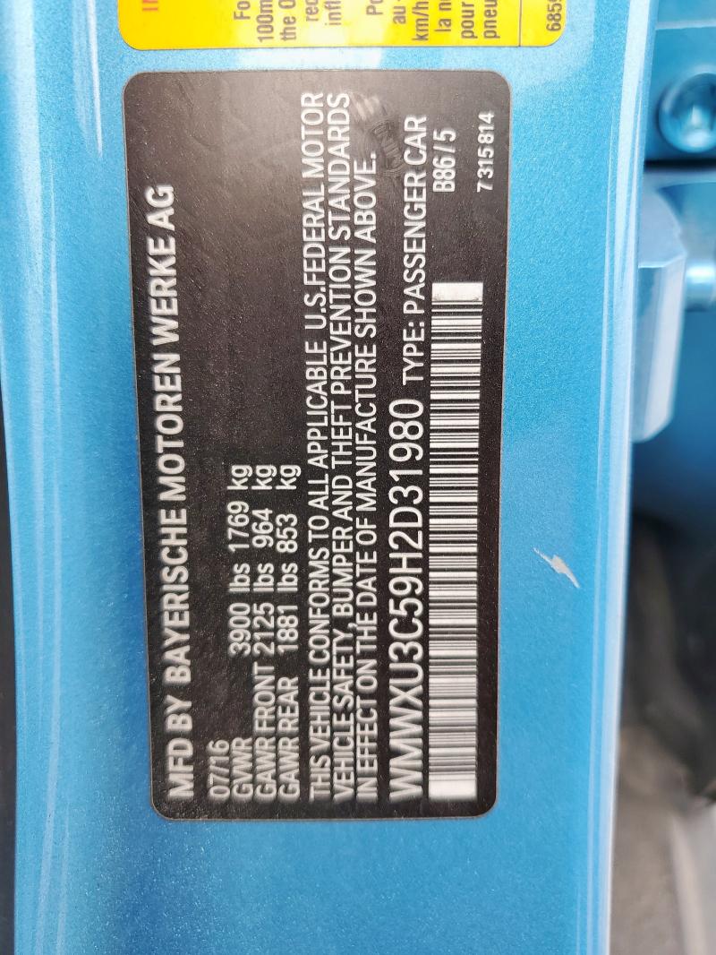 2017 MINI COOPER S WMWXU3C59H2D31980