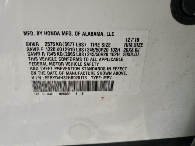 2017 ACURA MDX ADVANCE 5FRYD4H82HB020173