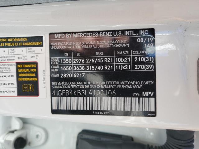 2020 MERCEDES-BENZ GLE 350 4M 4JGFB4KB3LA102106
