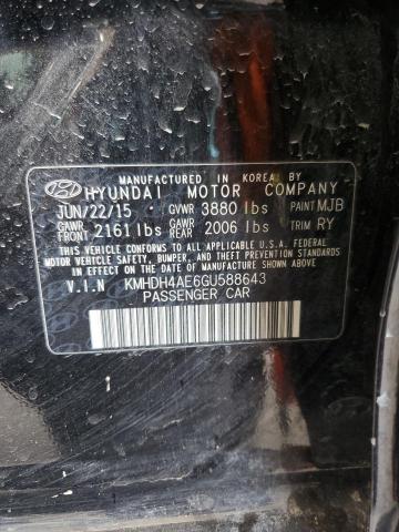 2016 HYUNDAI ELANTRA SE KMHDH4AE6GU588643