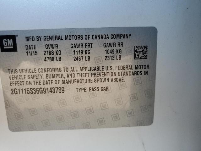 2016 CHEVROLET IMPALA LT 2G1115S36G9143789
