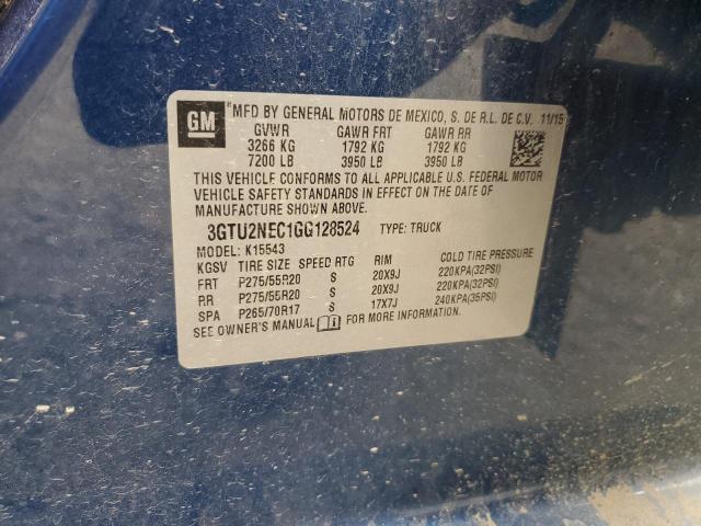2016 GMC SIERRA K15 3GTU2NEC1GG128524