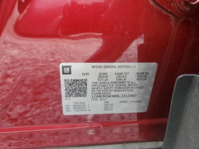 2020 CHEVROLET TRAVERSE LT 1GNERGKW6LJ212087