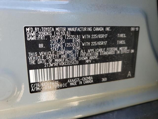 2019 TOYOTA RAV4 XLE - 2T3W1RFV0KC025639