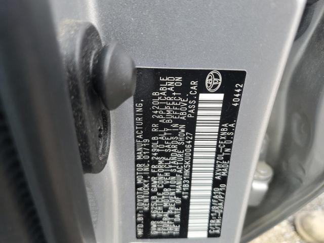 2019 TOYOTA CAMRY LE #3213956224