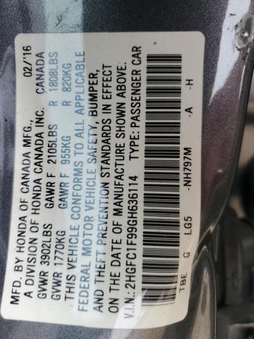 2016 HONDA CIVIC TOUR 2HGFC1F99GH636114