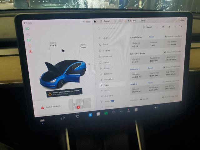 2020 TESLA MODEL 3 5YJ3E1EC4LF586537