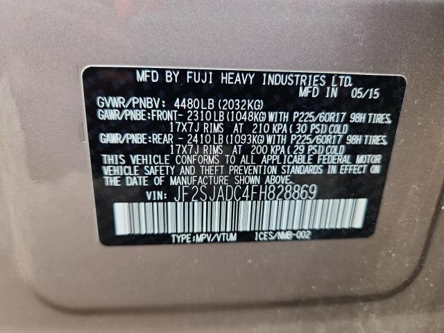 2015 SUBARU FORESTER 2 - JF2SJADC4FH828869