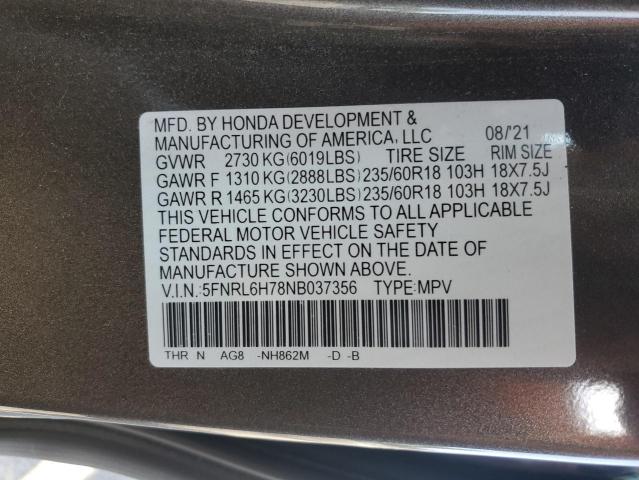 2022 HONDA ODYSSEY EX 5FNRL6H78NB037356