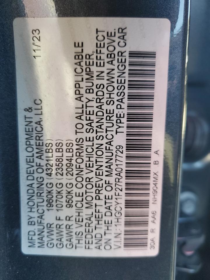 Lot #3316017782 2024 HONDA ACCORD LX