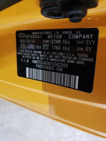2015 HYUNDAI VELOSTER KMHTC6AD6FU242393