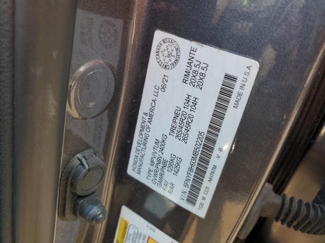 2021 HONDA PASSPORT T 5FNYF8H93MB502205