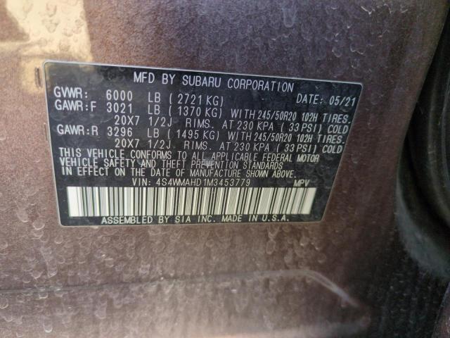 2021 SUBARU ASCENT PRE 4S4WMAHD1M3453779