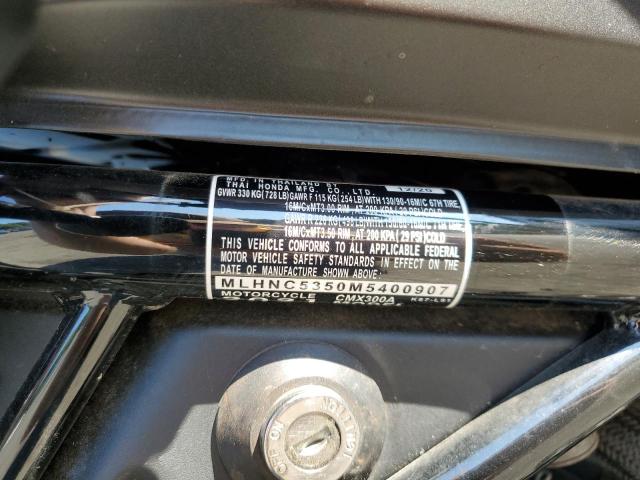 2021 HONDA CMX300 A MLHNC5350M5400907