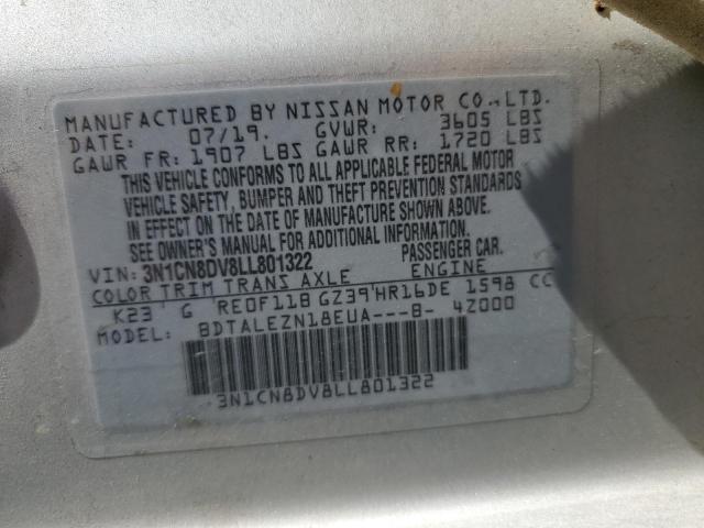 2020 NISSAN VERSA S 3N1CN8DV8LL801322