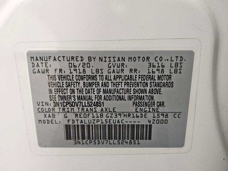 2020 NISSAN KICKS SR 3N1CP5DV7LL524851