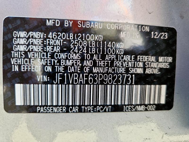 2023 SUBARU WRX PREMIU JF1VBAF63P9823731