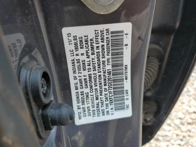 2016 HONDA CIVIC EXL - 19XFC1F72GE201461