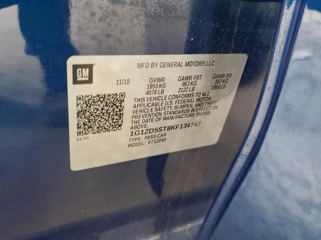 2019 CHEVROLET MALIBU 1G1ZD5ST8KF134747