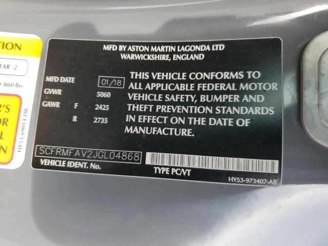 2018 ASTON MARTIN DB11 - SCFRMFAV2JGL04868