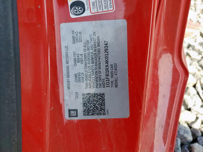2019 CHEVROLET CAMARO LS 1G1FB1RX4K0129347
