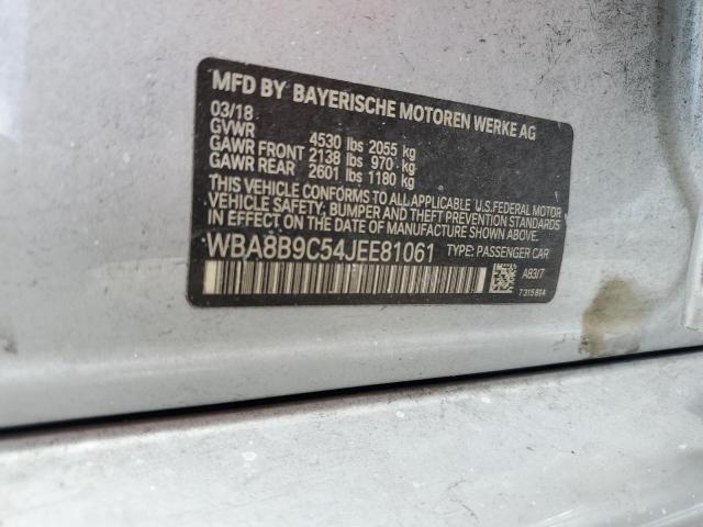 2018 BMW 330 I WBA8B9C54JEE81061