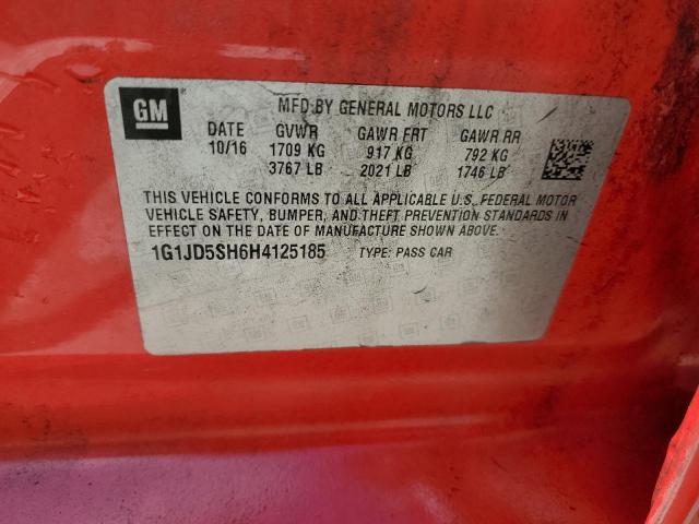 2017 CHEVROLET SONIC LT 1G1JD5SH6H4125185