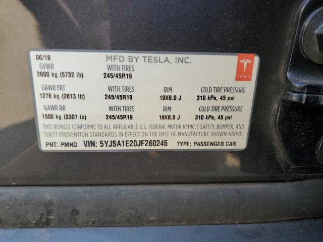 2018 TESLA MODEL S 5YJSA1E20JF260245