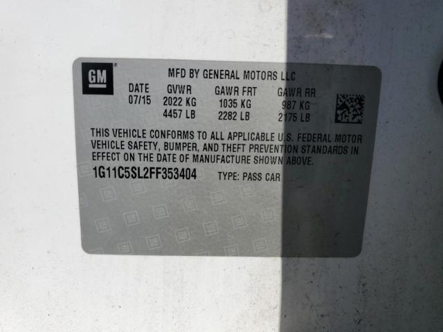 2015 CHEVROLET MALIBU 1G11C5SL2FF353404
