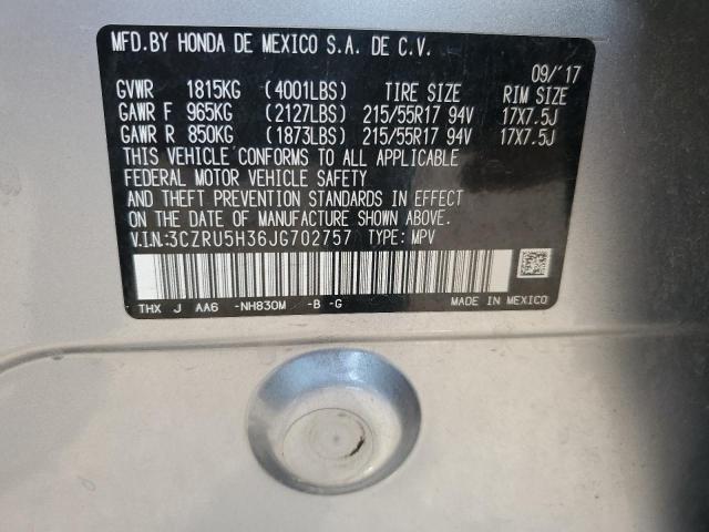 2018 HONDA HR-V LX 3CZRU5H36JG702757