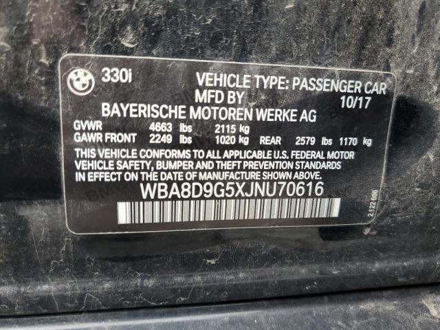 2018 BMW 330 XI WBA8D9G5XJNU70616