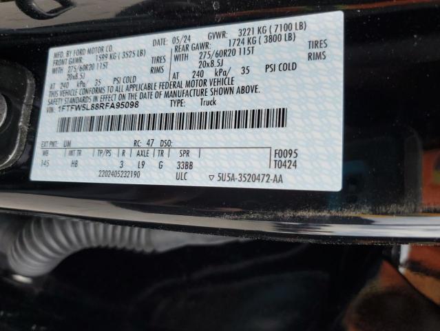2024 FORD F150 LARIA 1FTFW5L88RFA95098