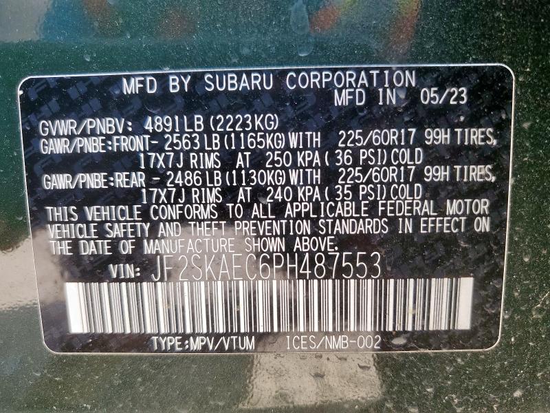 2023 SUBARU FORESTER P JF2SKAEC6PH487553