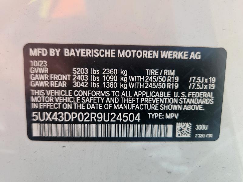 2024 BMW X3 SDRIVE3 5UX43DP02R9U24504