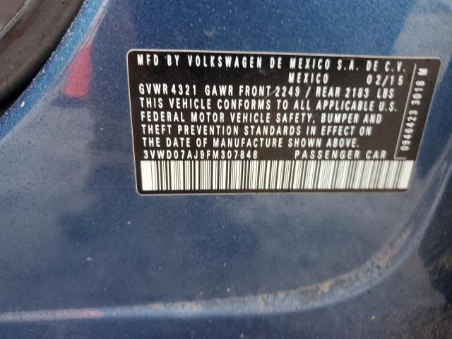 2015 VOLKSWAGEN JETTA SE 3VWD07AJ9FM307848