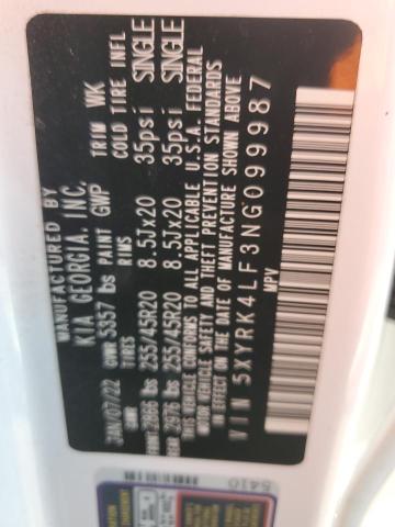 2022 KIA SORENTO SX - 5XYRK4LF3NG099987