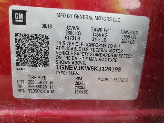 2019 CHEVROLET TRAVERSE H 1GNEVJKW6KJ129198