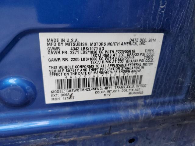 2015 MITSUBISHI OUTLANDER - 4A4AR3AUXFE019575