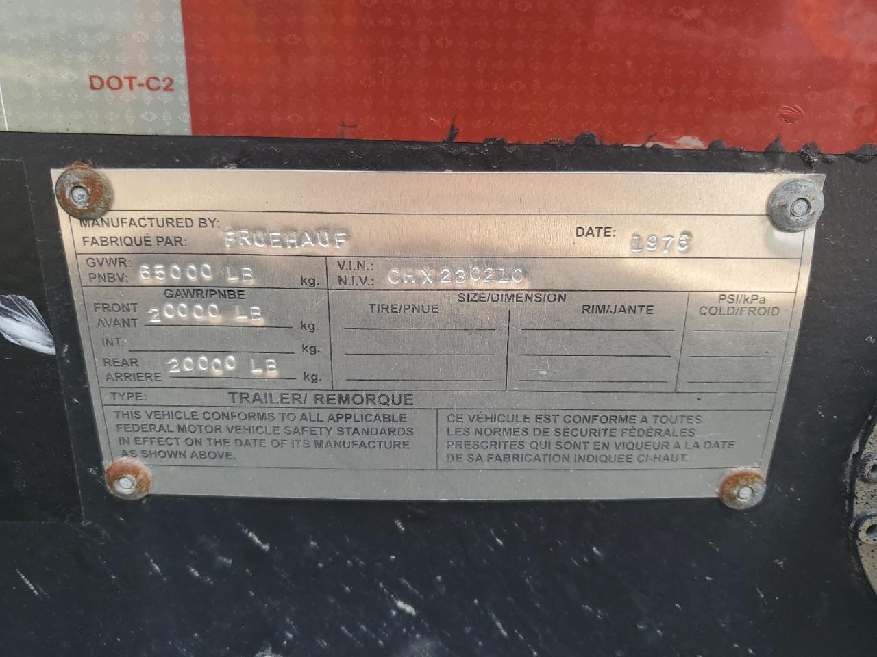 Lot #3235809733 1976 FRUEHAUF UNKNOWN